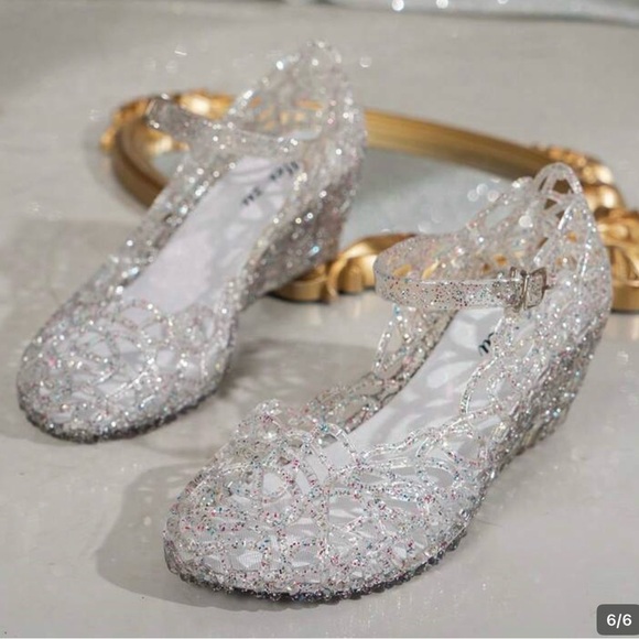 Beautiful Glitter Wedge Jelly Shoes - Picture 3 of 4